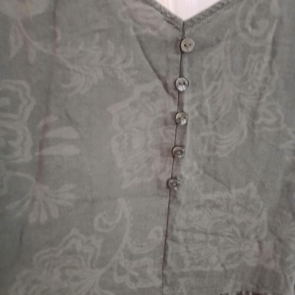 Torrid Mini V-Neck Button-Up Dress Lovely Jaco Olive 3X Tropical Granola Coastal - Picture 4 of 8